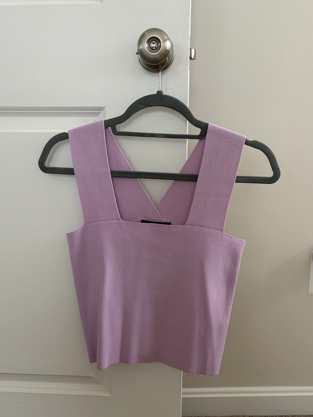 House of Harlow Sleeveless Square Neck Knit Tank Top - Lavender